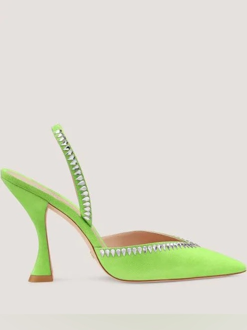 Stuart Weitzman Gemcut Xcurve 85 Slingback Pumps in Lime Green - Size 6